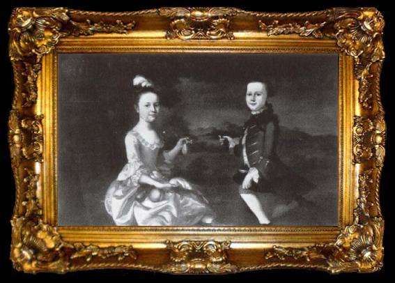 framed  Joseph Blackburn Die Bowdoin Kinder, ta009-2